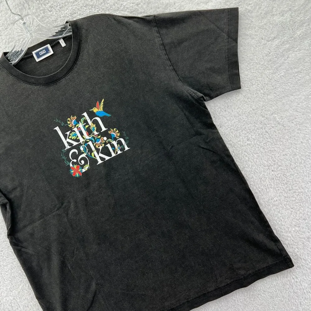Kith and Kin Jacobean Shirt Mens Medium Black Short Sleeve Vintage Tee *A49 New - Picture 3 of 12